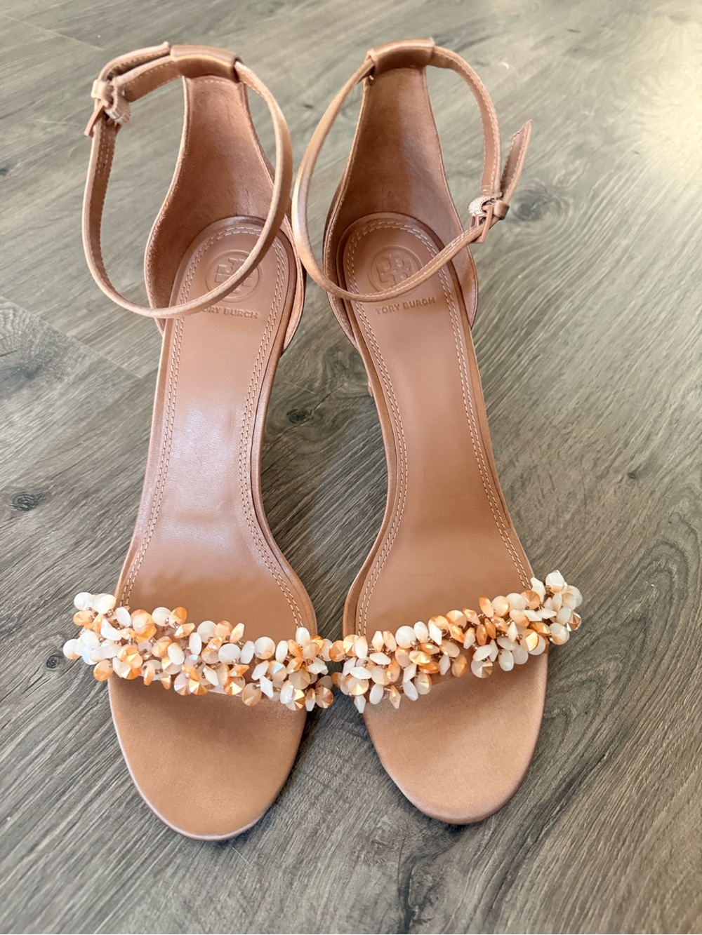 Tory Burch Embellished 85mm Satin Sandals